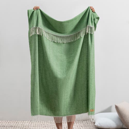 Lands Downunder Italian Herringbone Throw In Green