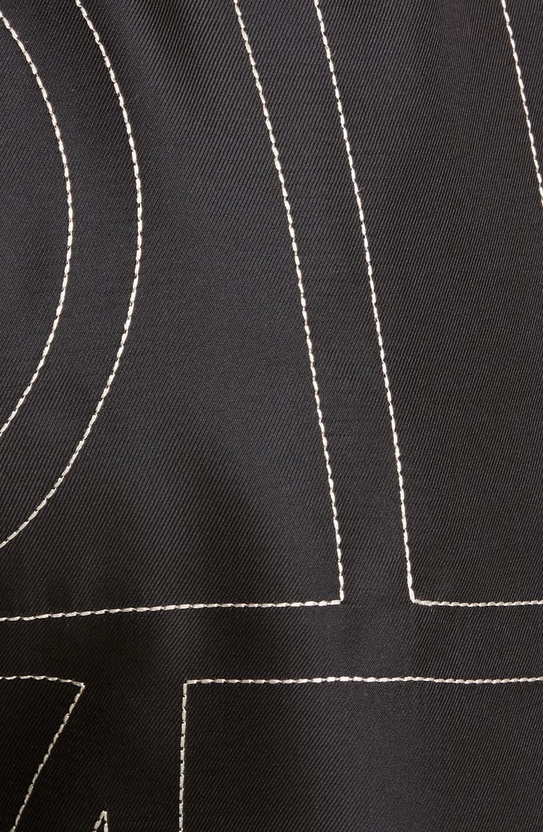 TOTEME Monogram Pull-On Silk Shorts, Alternate, color, Black Monogram