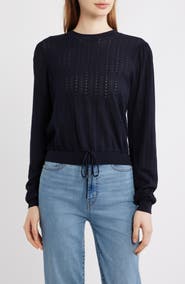 FRAME Cotton & Modal Pointelle Sweater