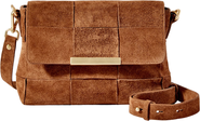 MINT VELVET Lara Tan Suede Woven Crossbody Bag