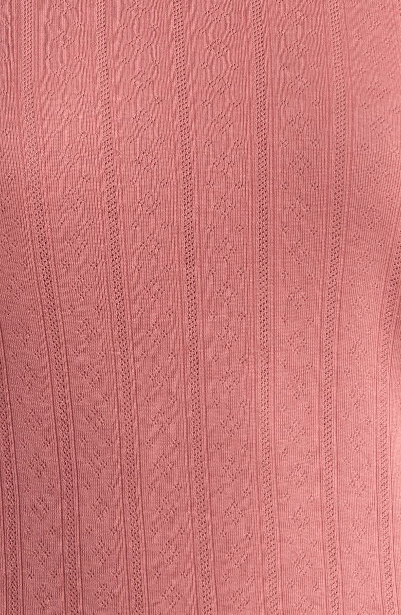 Marine Layer Lexi Pointelle Crewneck T-Shirt, Alternate, color, Withered Rose