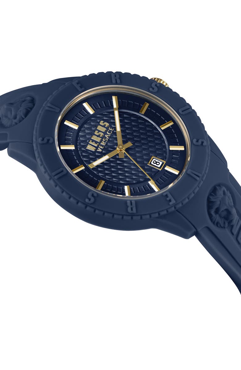 VERSUS Versace Women's Tokyo Pink Dial Silicone Strap Sport Watch, 42mm, Alternate, color, Blue