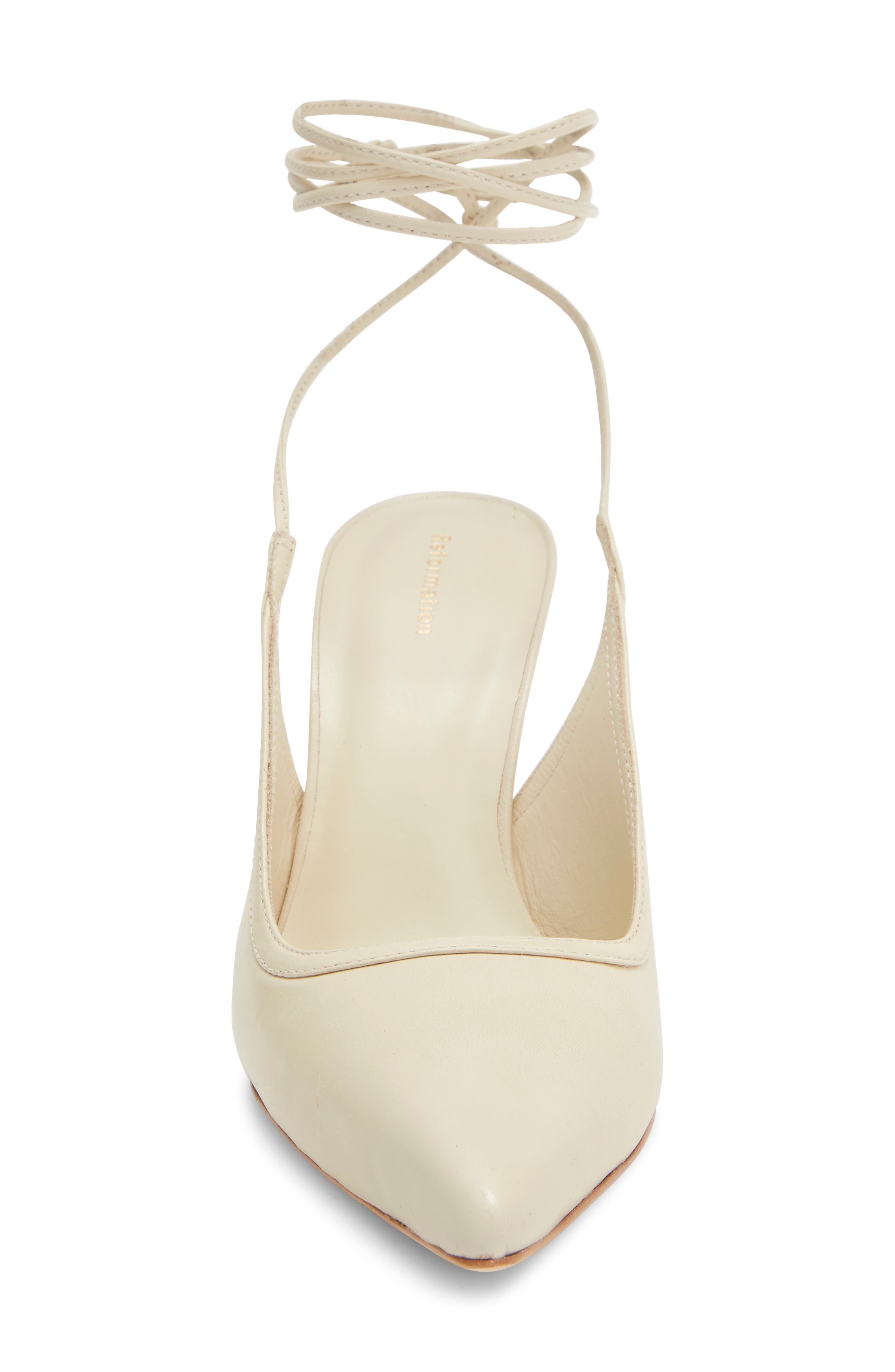 Paris Heeled Ankle Tie Pump, Alternate, color, ALMOND LEATHER
