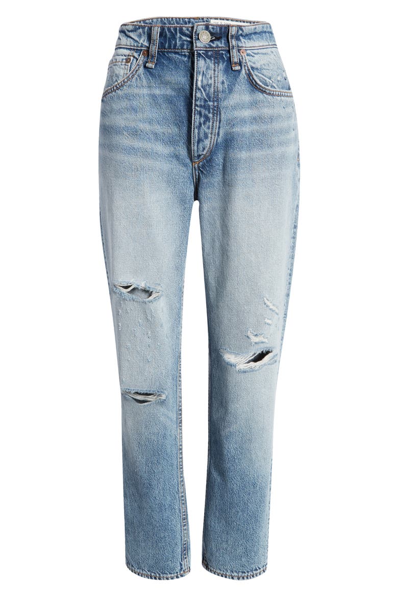 Nina Ripped High Waist Ankle Cigarette Jeans, Alternate, color, DANAPOINTH