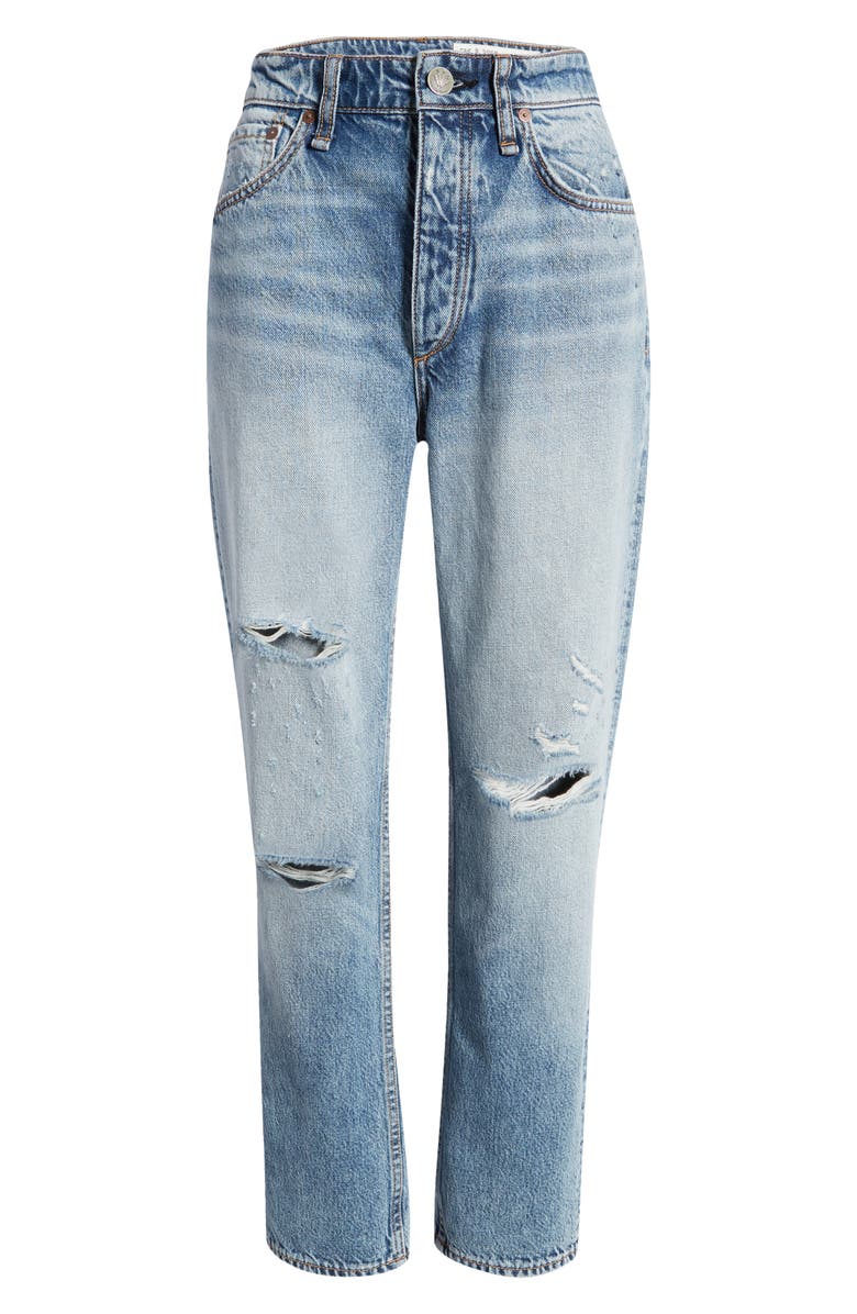 rag & bone Nina Ripped High Waist Ankle Cigarette Jeans, Alternate, color, 