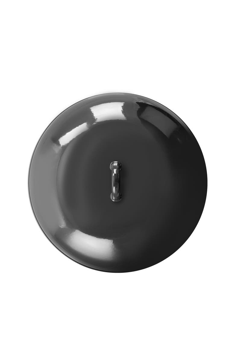 Gibson Home 5 Quart Gray Enamel on Steel Braiser Pan with Lid, Alternate, color, Black