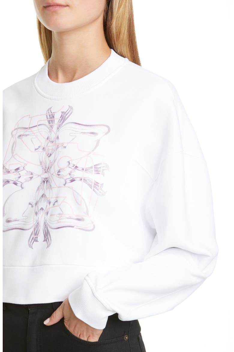 Logo Crop Sweatshirt (Nordstrom Exclusive), Alternate, color, WHITE