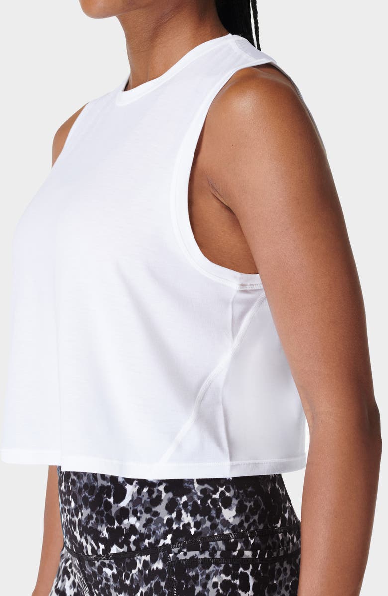 Sweaty Betty Breathe Easy Crop Seamless Muscle Tank, Alternate, color, White