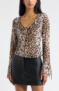 Open Edit Ruffle Chiffon Top