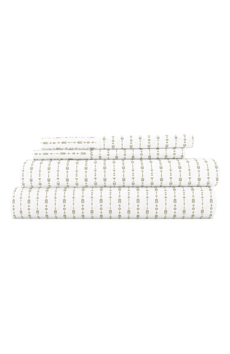 HOMESPUN IENJOY HOME Premium Ultra Soft Elegant Beaded Arrows 4-Piece Sheets Set, Main, color, Sage