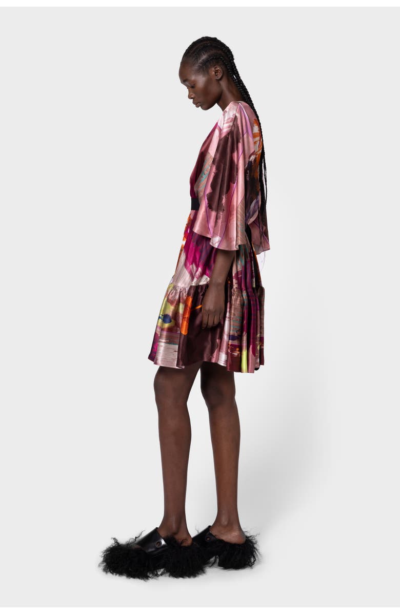 Roksanda Yasmin Printed Silk Mini Dress, Alternate, color, Lilas Pictorial Print