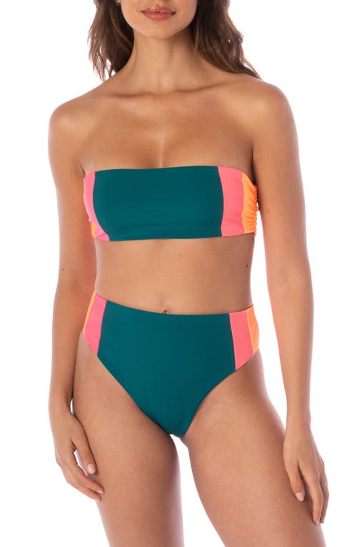 Maaji Verdant Breeze Nomad Multifit Reversible Bikini Top In Green