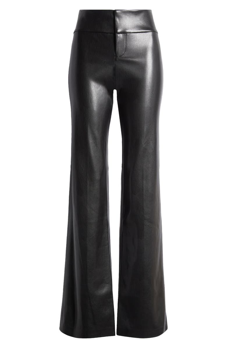 Alice + Olivia Faux Leather Flare Pants, Alternate, color, 
