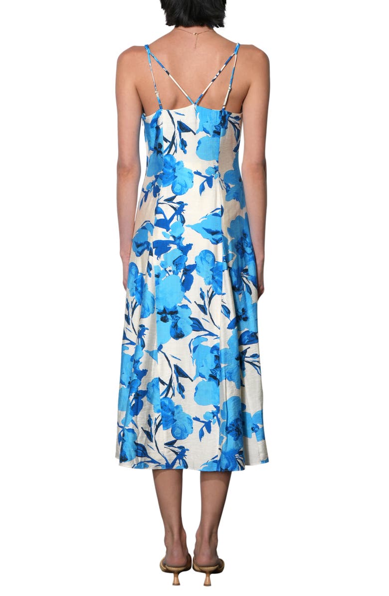 Adelyn Rae Lucille Satin Midi Dress, Alternate, color, Electric Blue