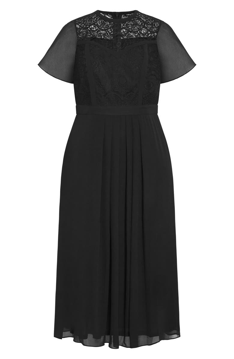 City Chic Niki Embroidered Lace Fit & Flare Dress, Alternate, color, 