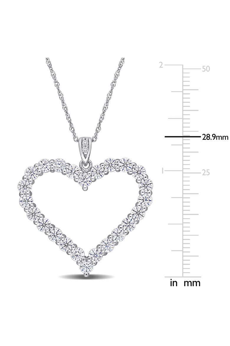 2-2/5 CT DEW Moissanite Heart Necklace, Alternate, color, Sterling Silver