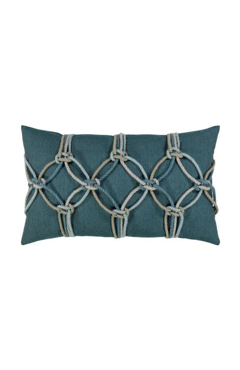 Rope Hand Knotted Macrame Indoor & Outdoor Woven Accent Pillow