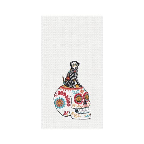 Canine Sugar Colorful Waffle Weave Dishtowel