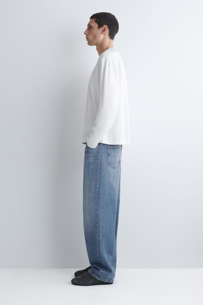Relaxed Jersey Interlock Long-Sleeved T-Shirt, Alternate, color, WHITE