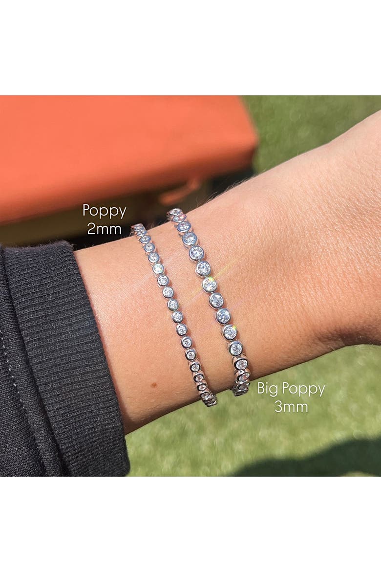 The Poppy 3mm Bezel Tennis Bracelet, Alternate, color, Silver