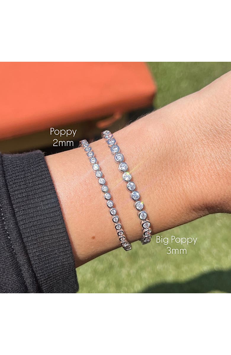 Leni James The Poppy 3mm Bezel Tennis Bracelet, Alternate, color, Silver