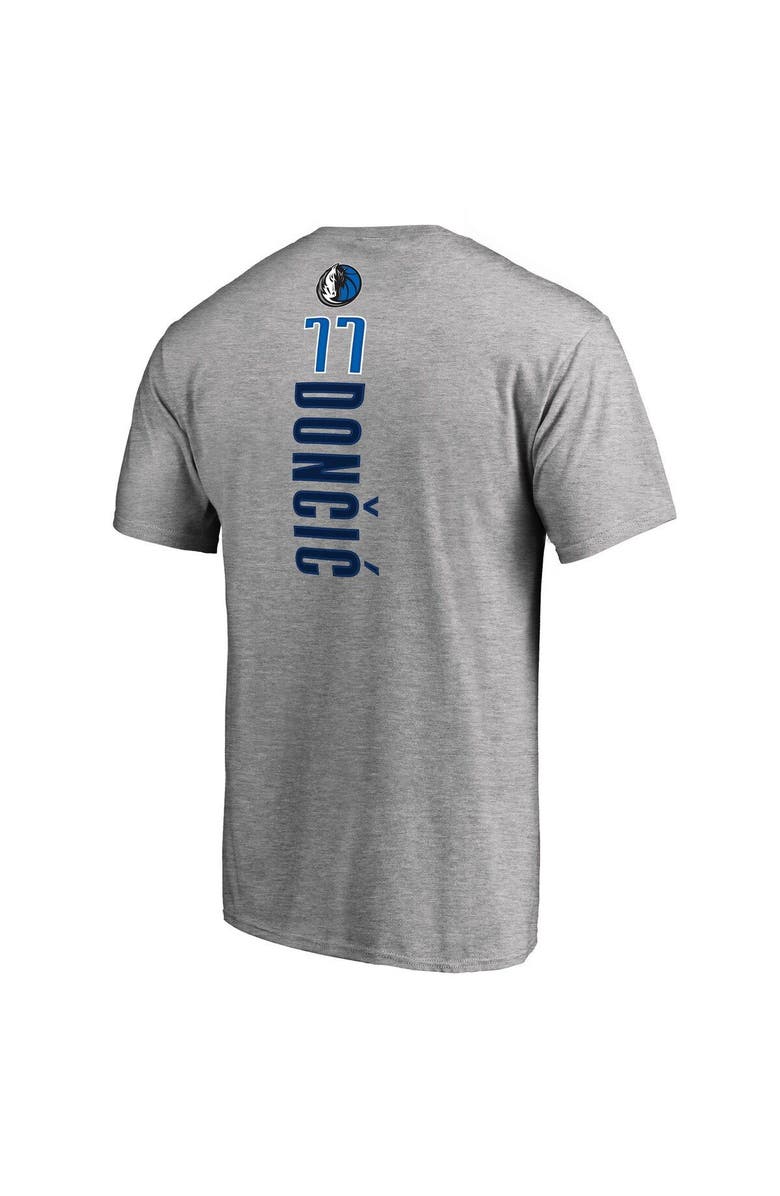 FANATICS Men's Fanatics Branded Luka Doncic Heather Gray Dallas Mavericks Backer T-Shirt, Alternate, color, 