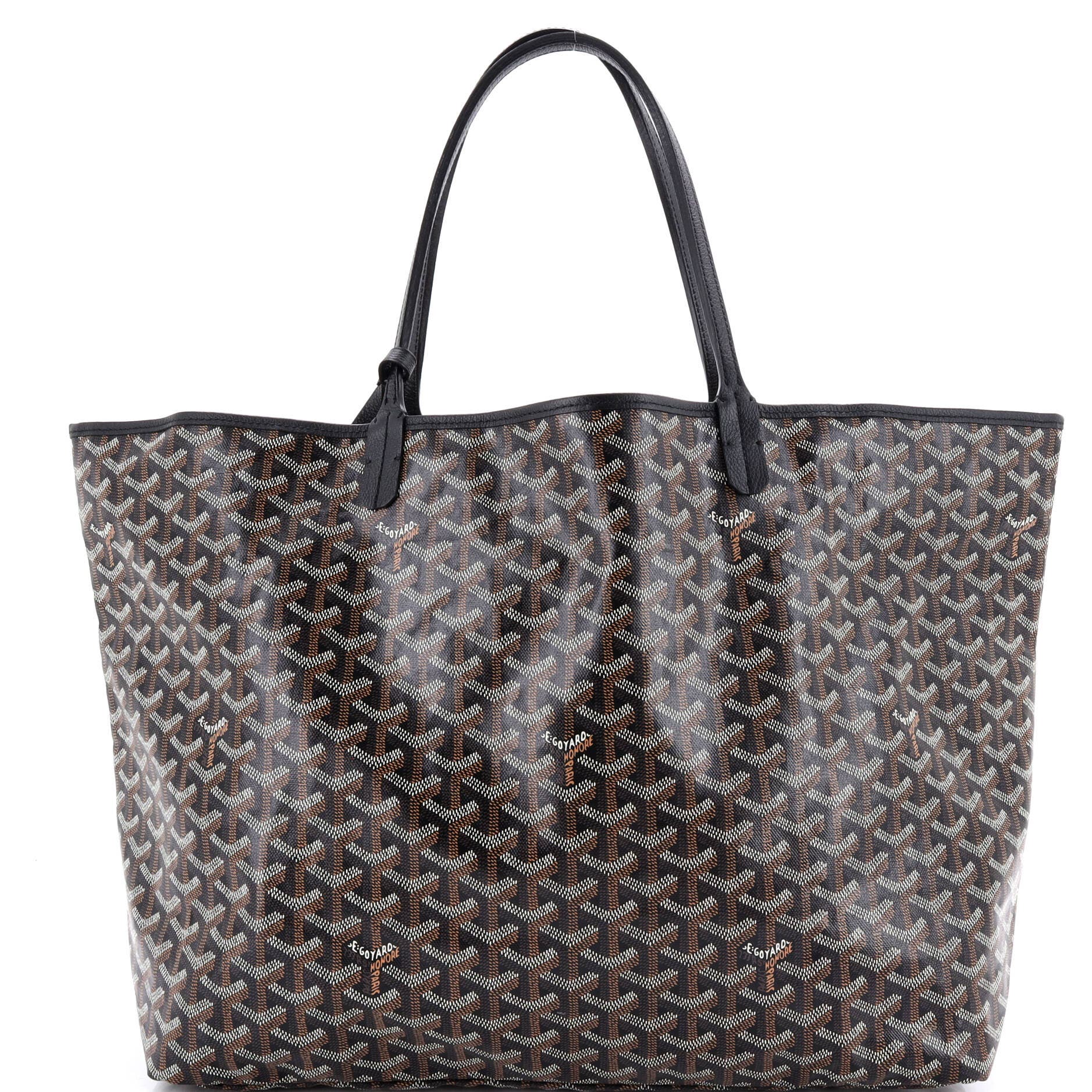 Pre-Owned Goyard Saint Louis Tote Printed Coated Canvas GM, Alternate, color, Black