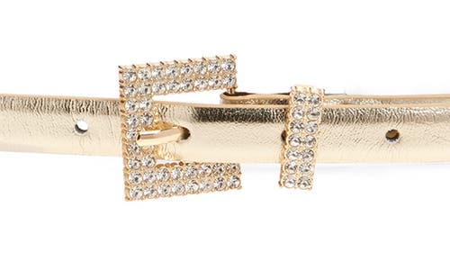 Nordstrom Rack Embellished Buckle Metallic Belt In Gold