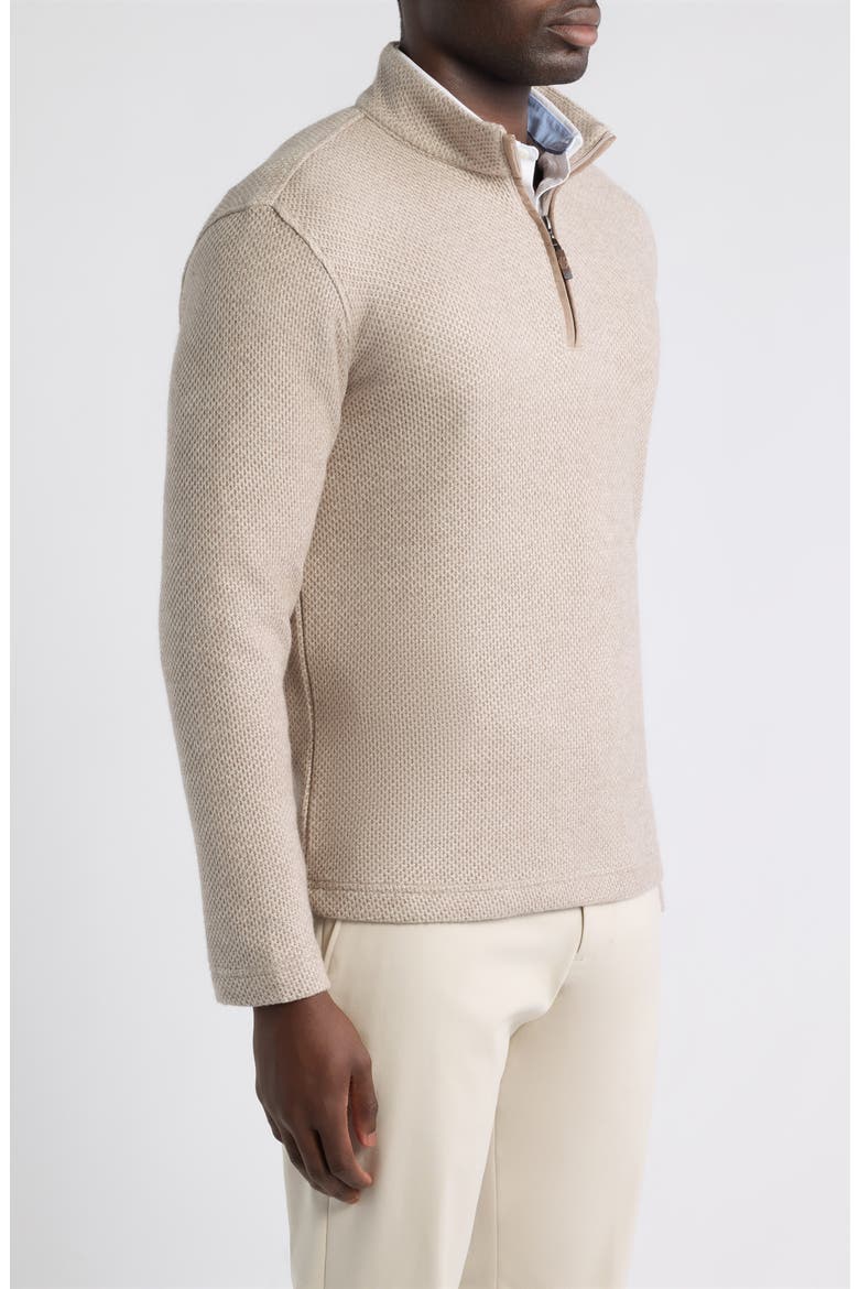 Dalton Mélange Quarter Zip Pullover, Alternate, color, OATMEAL