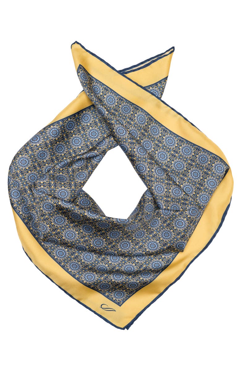 Elizabetta Lucca - Hand Rolled Silk Neckerchief for Men, Alternate, color, Yellow