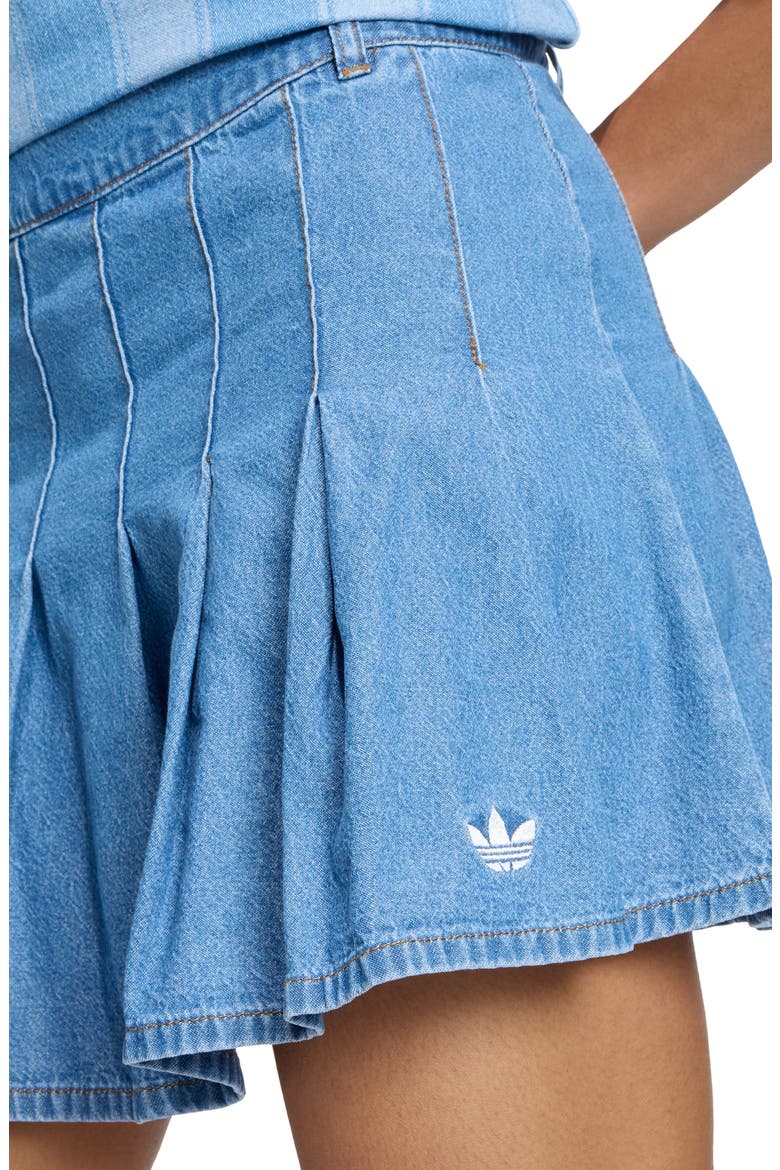 Pleated Denim Miniskirt, Alternate, color, INDIGO DENIM