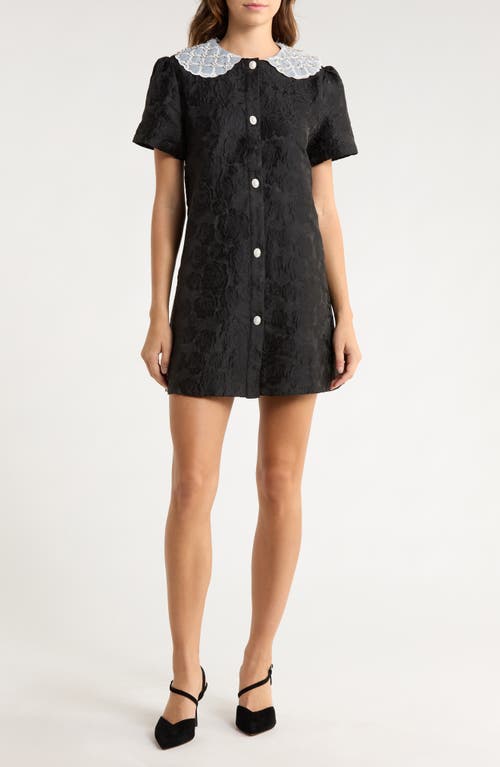 Sister Jane Chandelier Floral Jacquard Minidress in Black  product