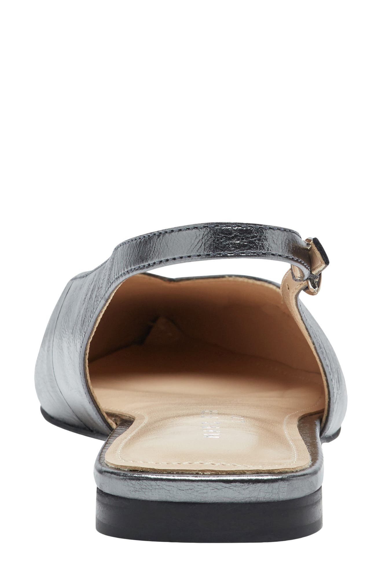 Marc Fisher LTD Gabra Pointed Toe Slingback Flat, Alternate, color, Pewter