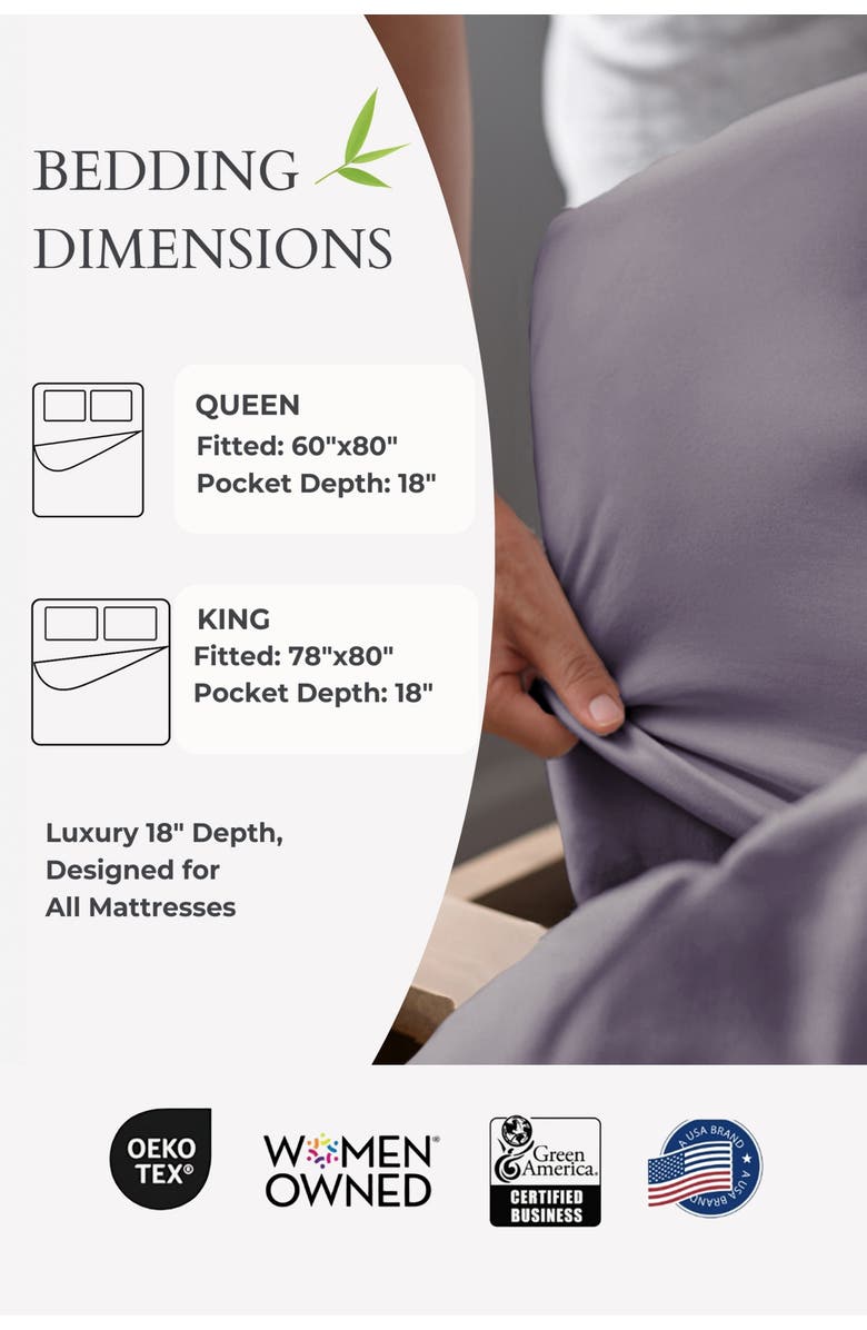 BedVoyage Luxury 100% Viscose Cooling Fitted Sheet, Alternate, color, Platinum