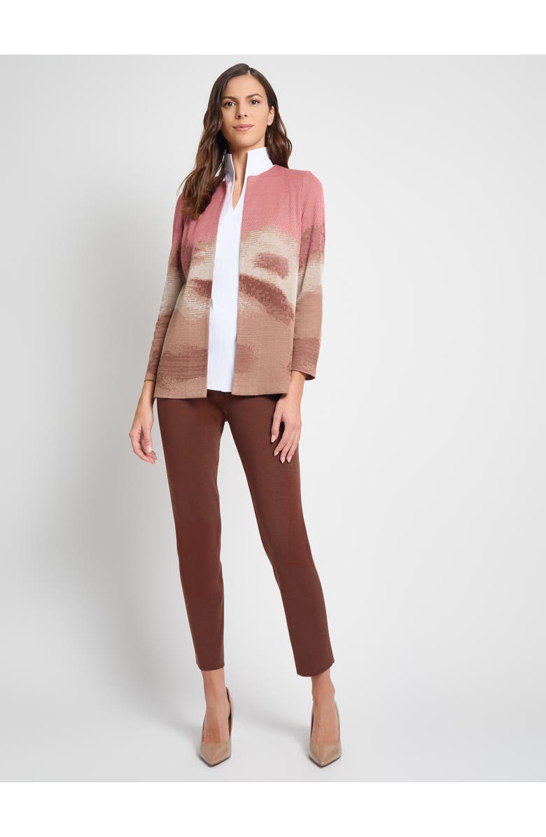Misook Heritage Landscape Pattern Knit Jacket, Alternate, color, Honey Suckle/Biscotti