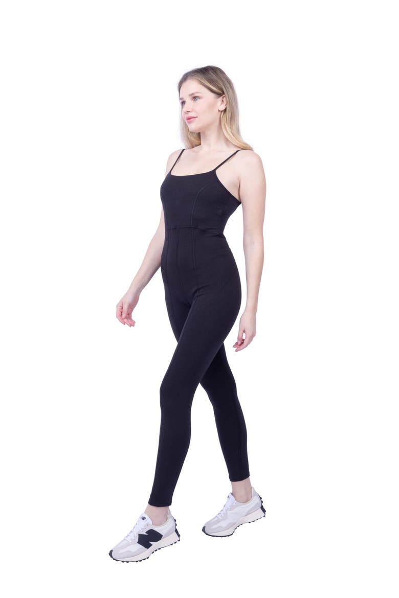 Lorna Criss-Cross Organic Cotton Jumpsuit, Alternate, color, Black