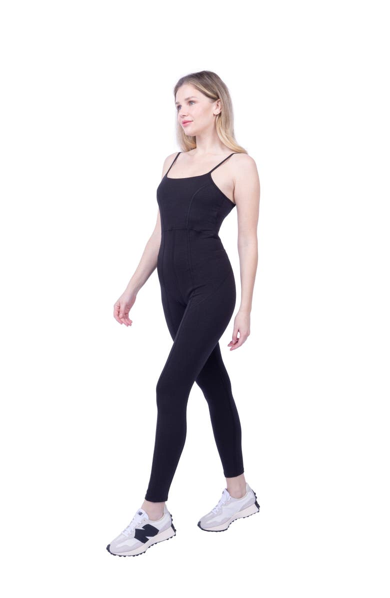 Lezat Lorna Criss-Cross Organic Cotton Jumpsuit, Alternate, color, Black