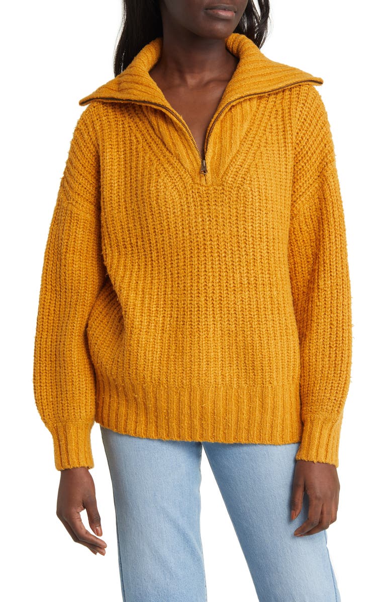 Rip Curl Seeker Quarter-Zip Sweater, Main, color, 