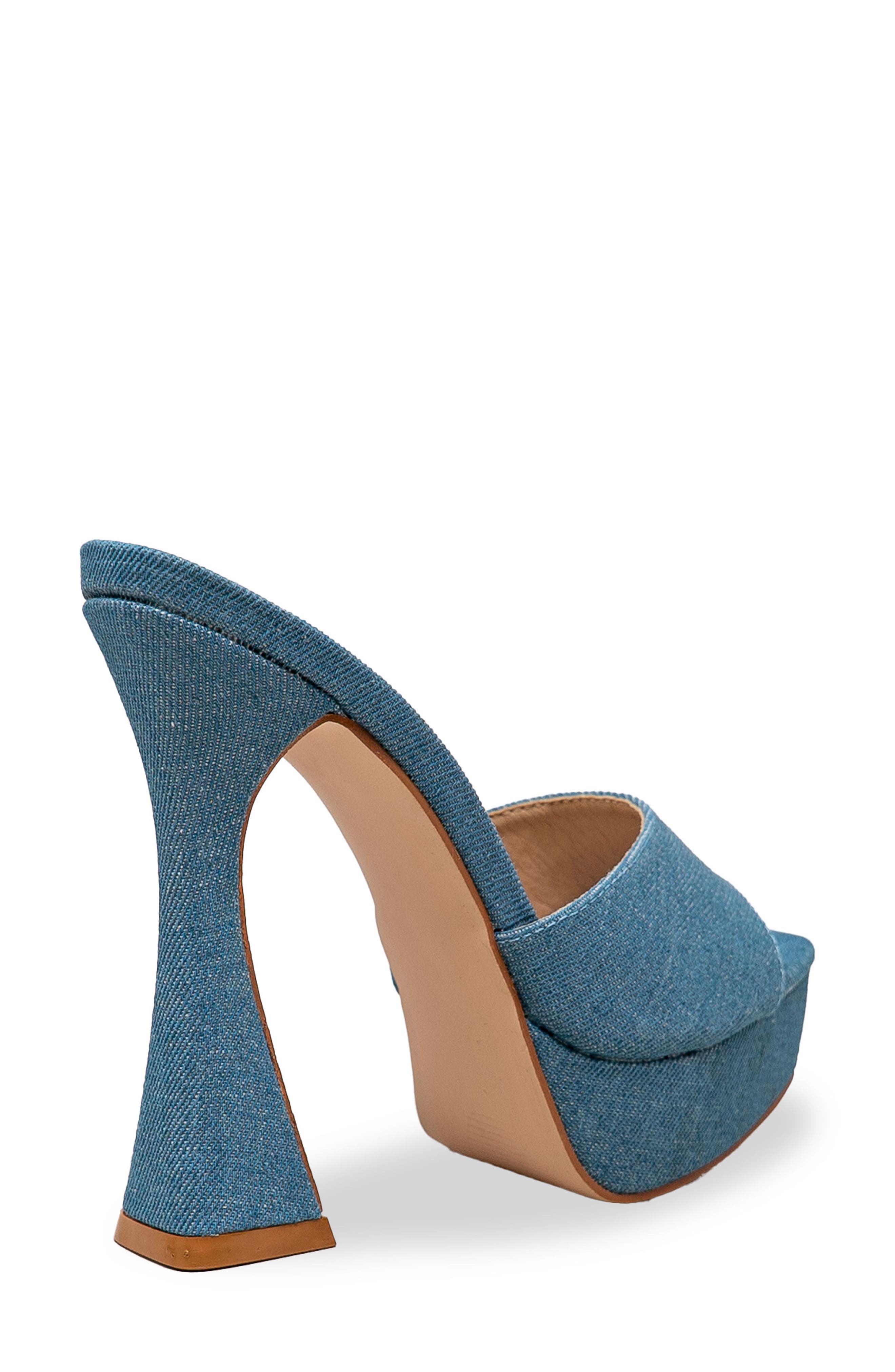 CHASE AND CHLOE Platform Sandal, Alternate, color, Denim