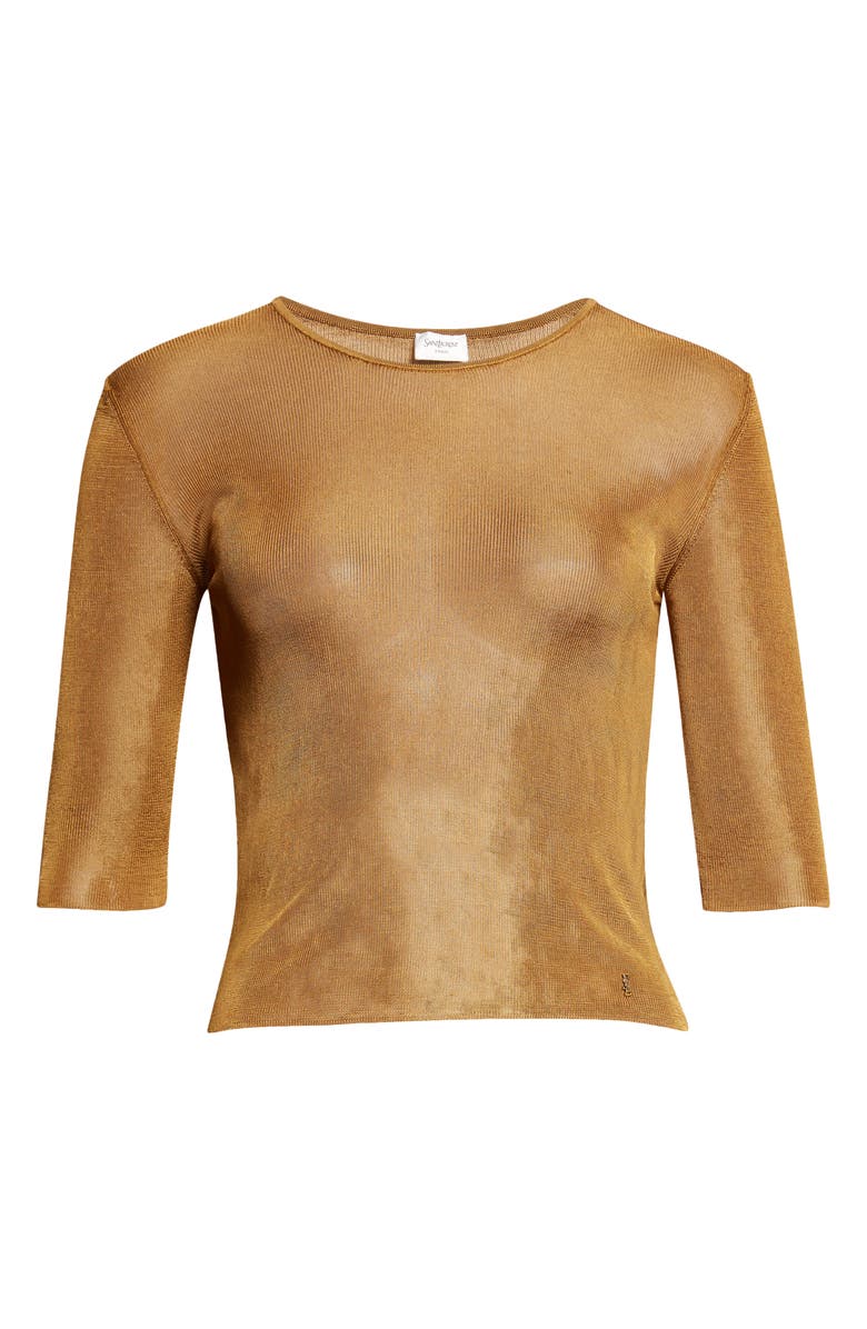 Saint Laurent Viscose Rib Sweater, Main, color, Mordore