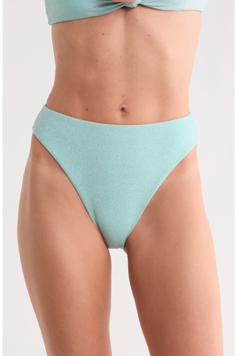 Seashore High Waist Bikini Bottoms, Main, color, BLEACHED AQUA