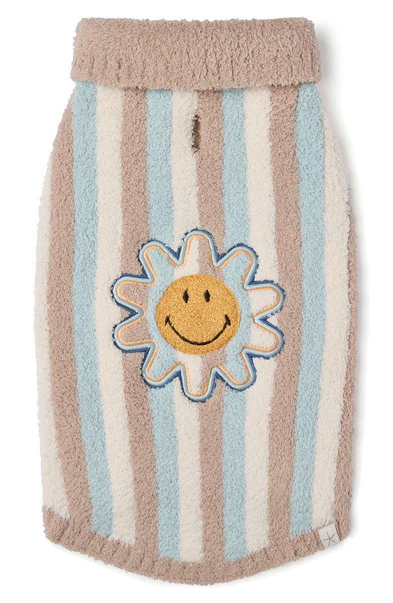Barefoot Dreams<sup>®</sup> CozyChic<sup>™</sup> Smiley Stripe Dog Sweater, Main, color, Mint Multi