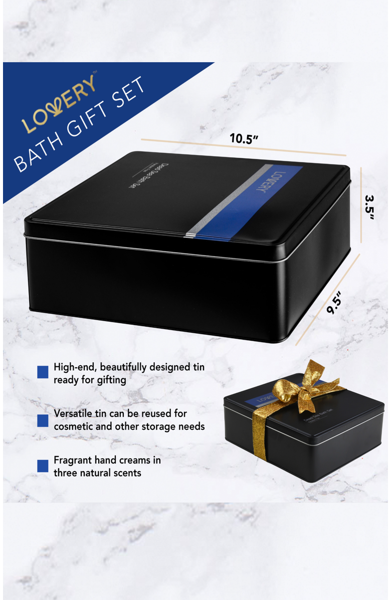 Lovery Dead Sea Bath and Body Gift Set - Luxury Bath Essentials with SheaButter - Home Spa Kit, Alternate, color, Black, Blue, Silver