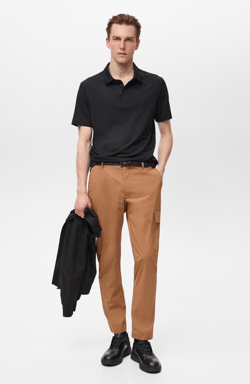 Mango Thermoregulating Slim Comfort Stretch Cargo Pants In Tobacco Brown