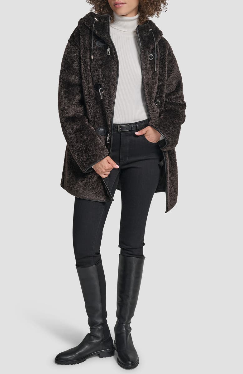 DKNY Faux Fur Toggle Hooded Jacket, Alternate, color, Bitter