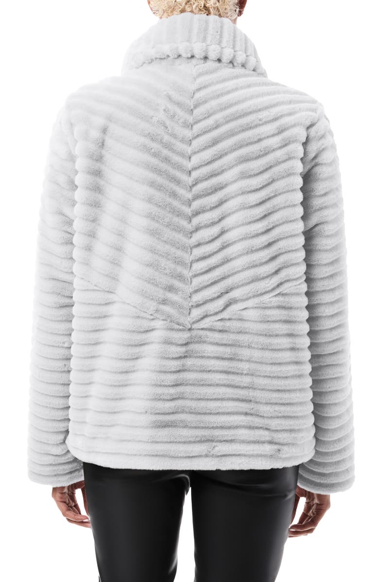 Bernardo Grooved Faux Fur Jacket, Alternate, color, Grey