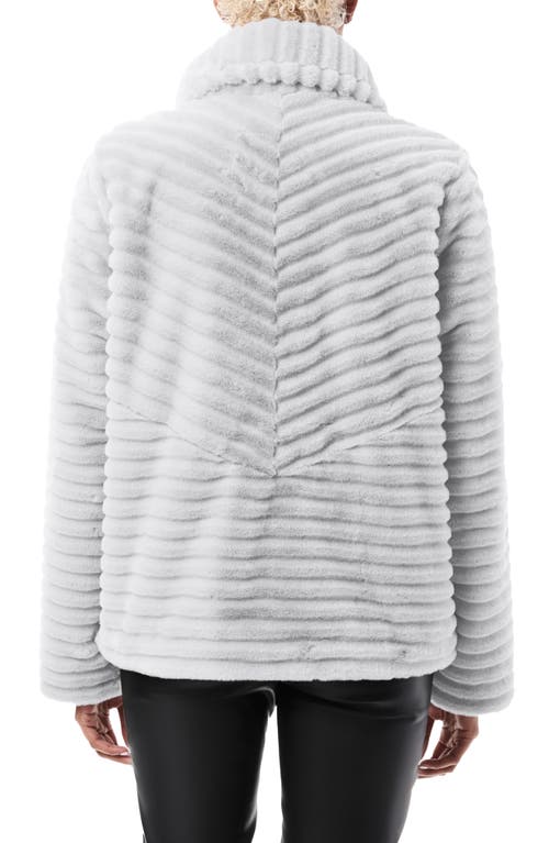 Bernardo Grooved Faux Fur Jacket In Gray