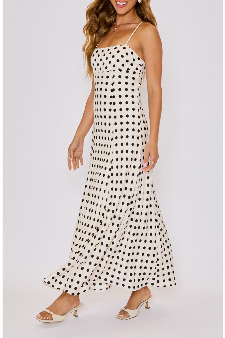 Paulina Polka Dot Maxi Dress, Alternate, color, CREAM POLKA DOT