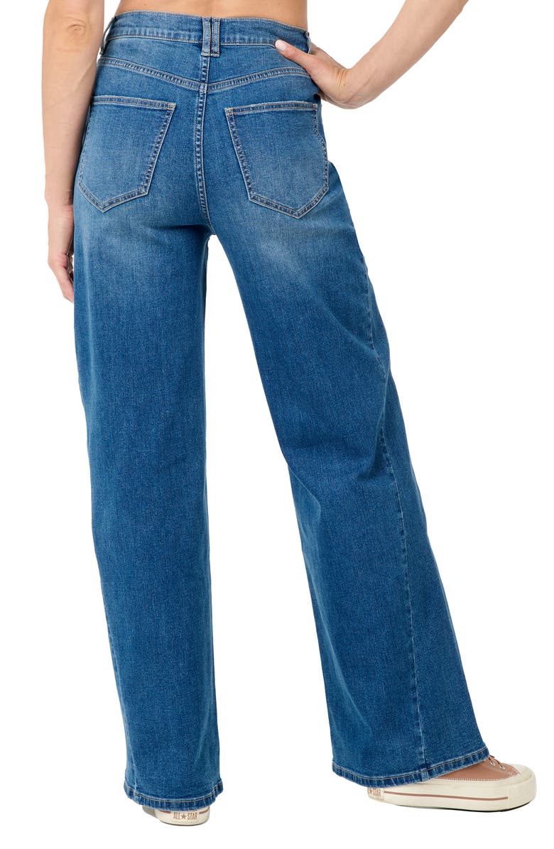 Nicole Miller High Waist Wide Leg Jeans, Alternate, color, Blue