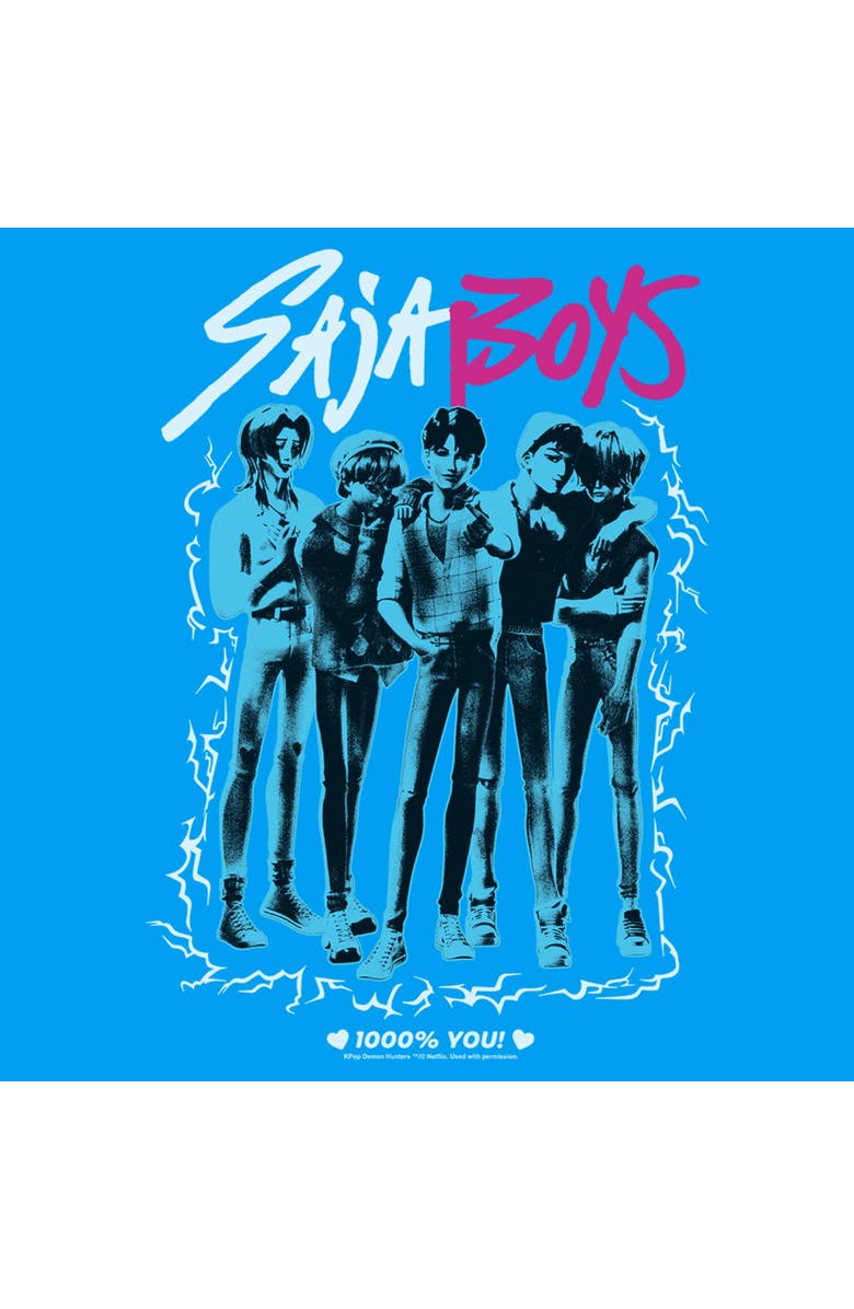 KPop Demon Hunters Boy's KPop Demon Hunters Saja Boys Portrait  Graphic T-Shirt, Alternate, color, Sapphire